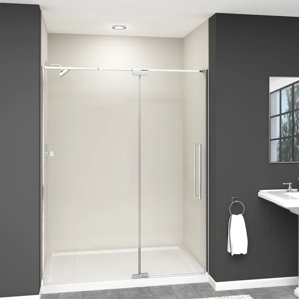 Transolid Irene 60"W x76"H Pivot Shower Door, Polished Chrome With Clear Glass