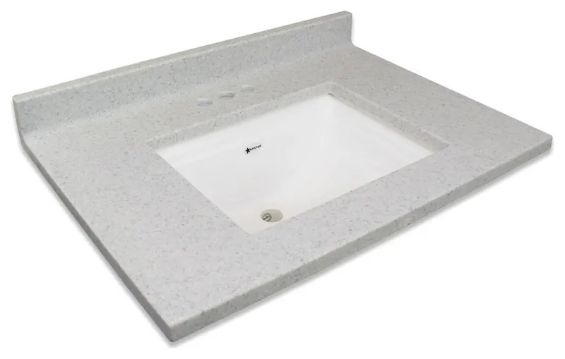 Transolid Kinsey 31"x22" Single Bowl Vanity Top for 4" Centerset Faucet, Frost