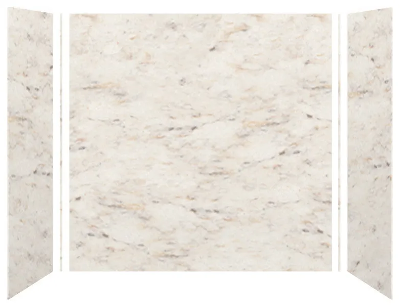 Transolid SaraMar 60"x36"x60" 3-Piece Shower Wall Kit, Biscotti Marble Velvet