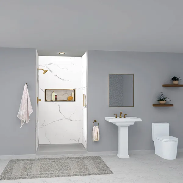 Transolid Titan Shower Wall Kit, White Caruso (Glossy), 48-in X 36-in X 96-in