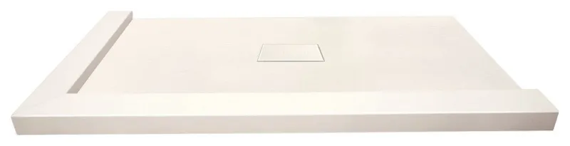 Transolid Trimslate 51x40 Shower Base Double Threshold Center Drain,Cameo
