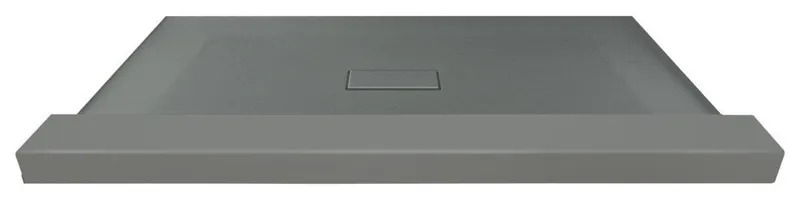 Transolid Trimslate 51x40 Shower Base Single Threshold Center Drain,Dark Grey