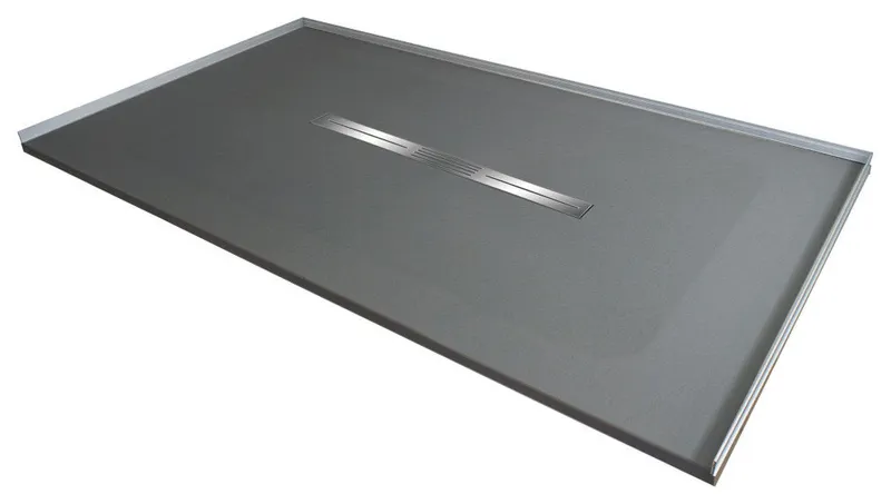 Transolid Trimslate 63x32 Zero Threshold Shower Base Center Drain,Dark Grey