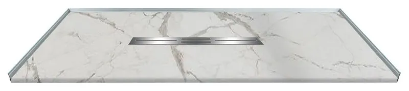 Transolid Trimslate Plus 60x42 Zero Threshold Shower Base Center Drain,Calcite