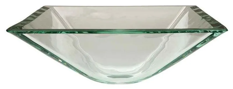 Transparent Crystal Glass Vessel Bathroom Sink without Overflow Hole CV1616VCC