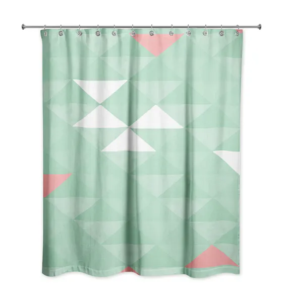 Triangle Celebration Mint Shower Curtain