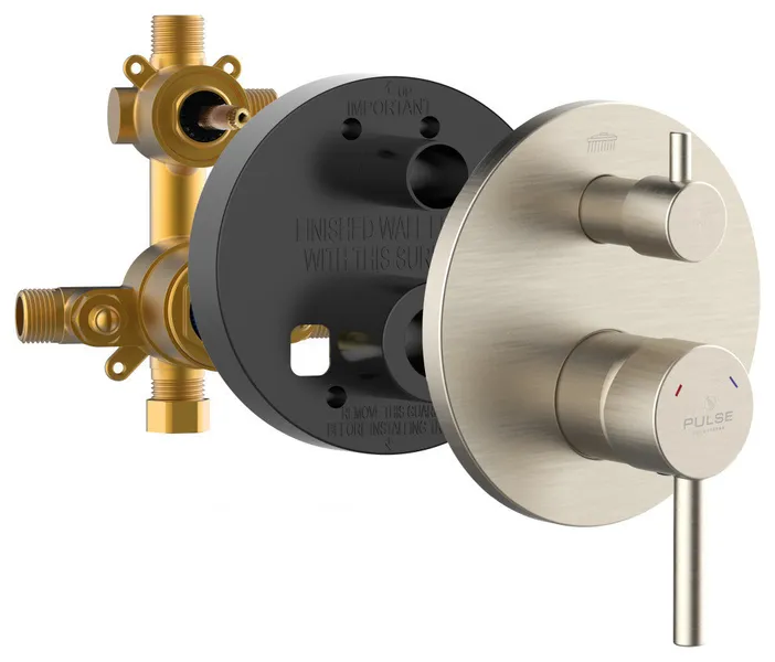 Tru-Temp Pressure Balanced Mixing Valve with Two Way Diverter Round Trim, Brushed Nickel