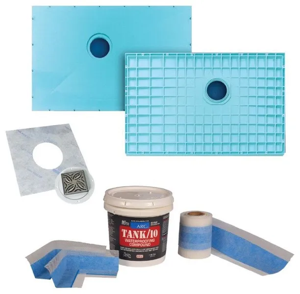 TrueDEK Shower Base, Pro Waterproof, Drain, Brushed Stainless, 55.1"x35.5"