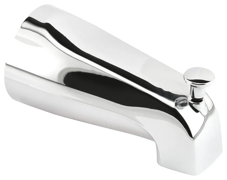 Tub Spout With Diverter, 1/2" FIP, Zinc Diecast, Chrome-Plated Finish