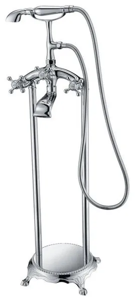 Tugela 3-Handle Claw Foot Tub Faucet with Hand Shower, Polished Chrome