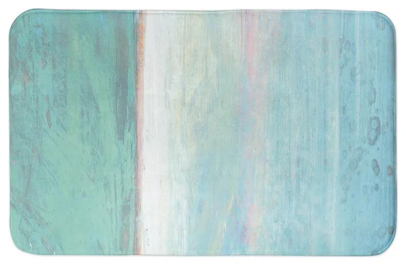 Turquoise Abstract Ocean 34x21 Bath Mat