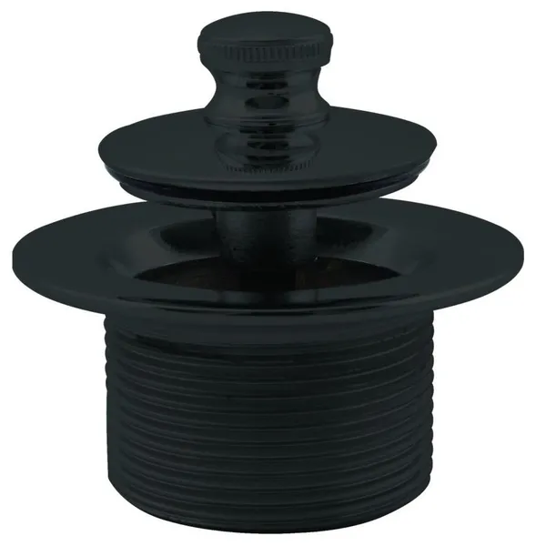 Twist & Close 1-3/8" Npsm Fine Thread Bath Drain In Powder Coated Flat Black