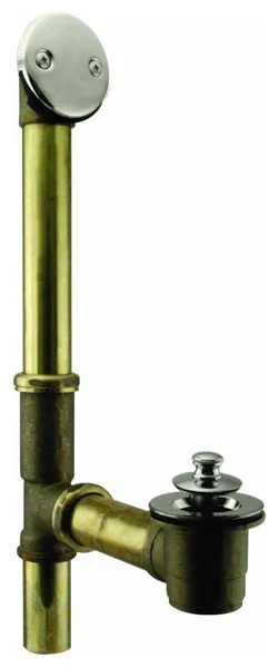 Twist & Close Bath Waste - 14" Make-Up, 17 Ga. Tubing In Satin Nickel, Polished Nickel