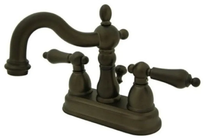 Two Handle 4" Centerset Lavatory Faucet with Brass Pop-up KS1605AL