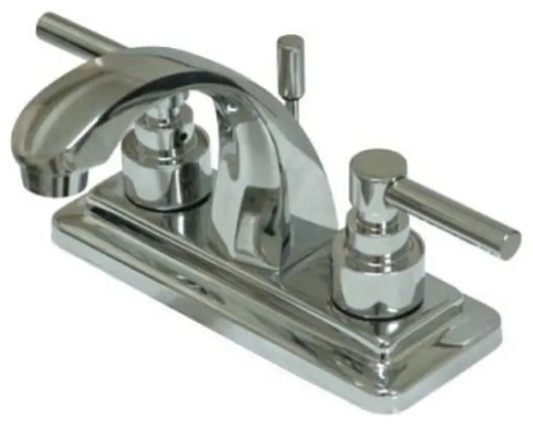Two Handle 4" Centerset Lavatory Faucet with Brass Pop-up KS4641EL