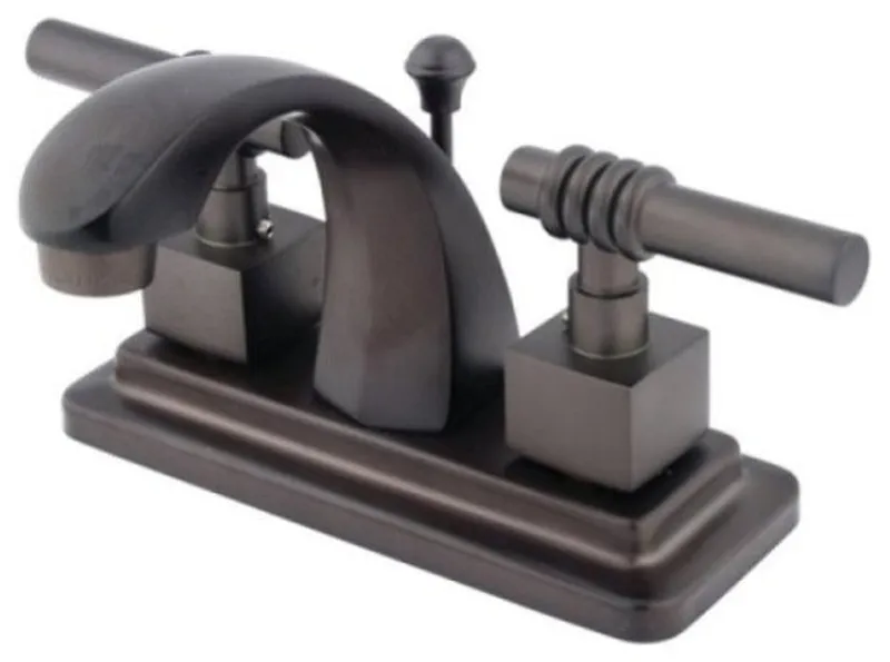 Two Handle 4" Centerset Lavatory Faucet with Brass Pop-up KS4645QL