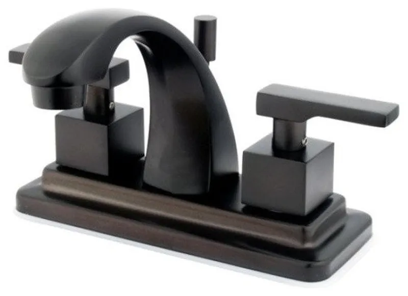 Two Handle 4" Centerset Lavatory Faucet with Brass Pop-up KS4645QLL