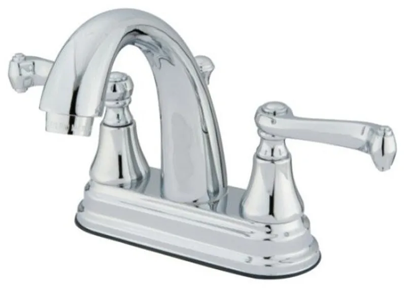 Two Handle 4" Centerset Lavatory Faucet with Brass Pop-up KS7611FL