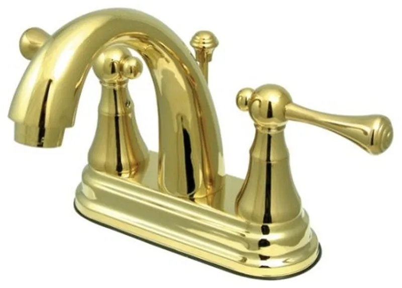 Two Handle 4" Centerset Lavatory Faucet with Brass Pop-up KS7612BL