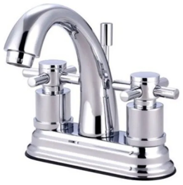 Two Handle 4" Centerset Lavatory Faucet with Brass Pop-up KS8611DX