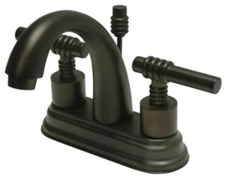 Two Handle 4" Centerset Lavatory Faucet with Brass Pop-up KS8615ML
