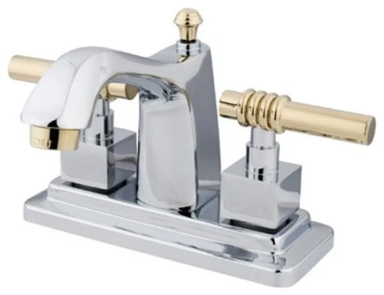 Two Handle 4" Centerset Lavatory Faucet with Brass Pop-up KS8644QL