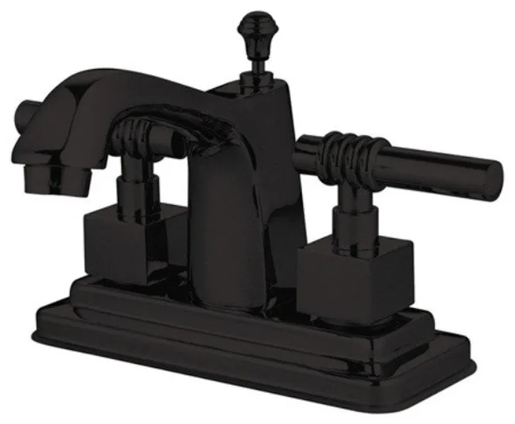 Two Handle 4" Centerset Lavatory Faucet with Brass Pop-up KS8645QL