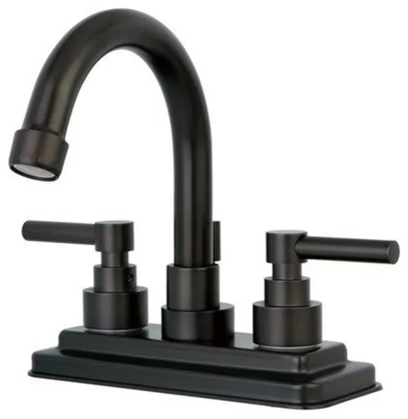Two Handle 4" Centerset Lavatory Faucet with Brass Pop-up KS8665EL
