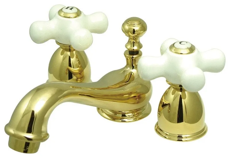 Two Handle 4" to 8" Mini Widespread Lavatory Faucet with Brass Pop-up KS3952PX