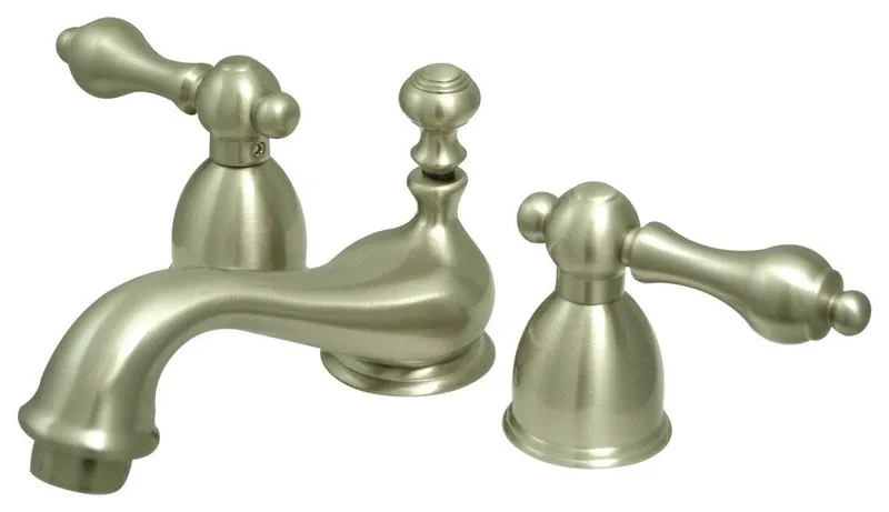 Two Handle 4" to 8" Mini Widespread Lavatory Faucet with Brass Pop-up KS3958AL