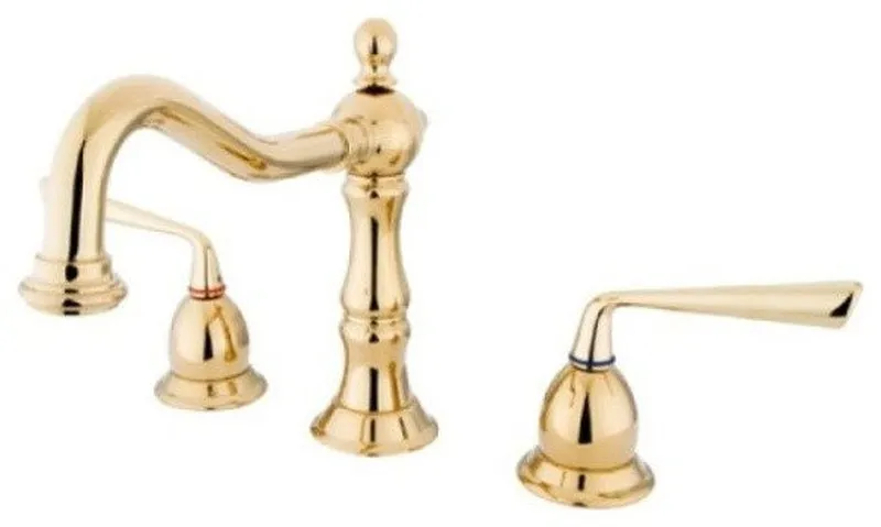 Two Handle 8" to 14" Widespread Lavatory Faucet with Brass Pop-up KS1972ZL