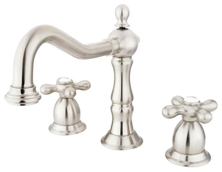 Two Handle 8" to 14" Widespread Lavatory Faucet with Brass Pop-up KS1978AX