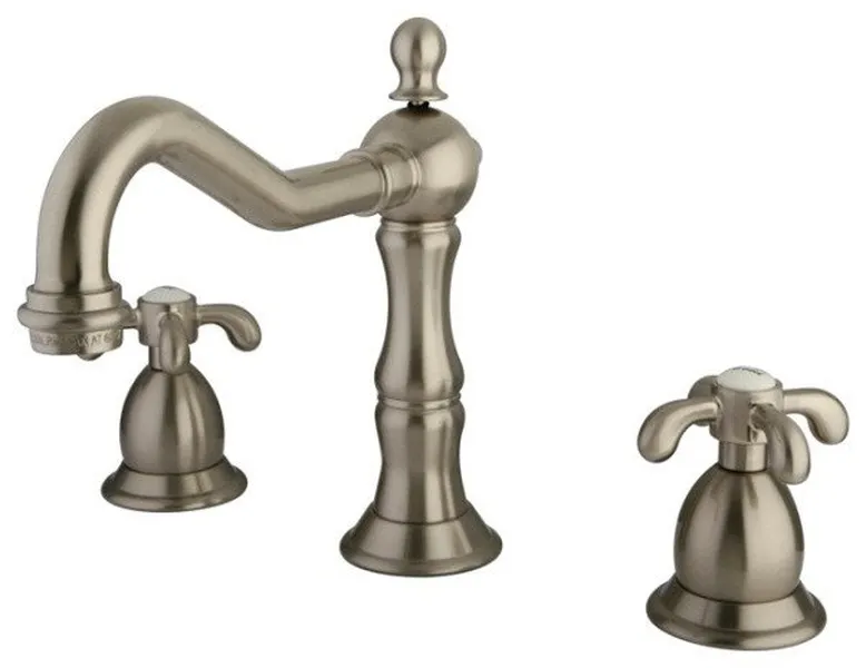 Two Handle 8" to 14" Widespread Lavatory Faucet with Brass Pop-up KS1978TX