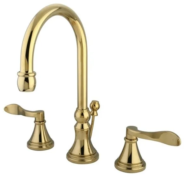 Two Handle 8" to 16" Widespread Lavatory Faucet with Brass Pop-up KS2982DFL