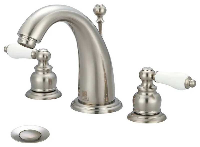 Two Handle Bathroom Widespread Faucet, PVD Brushed Nickel
