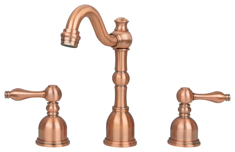 Two-Handle Copper Widespread Bathroom Sink Faucet, Copper