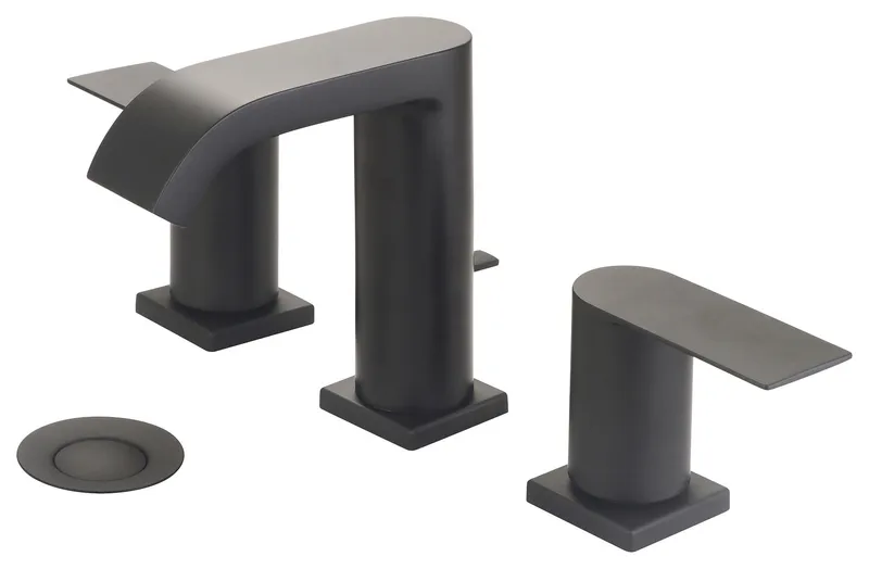 Two Handle Lavatory Widespread Faucet, Matte Black