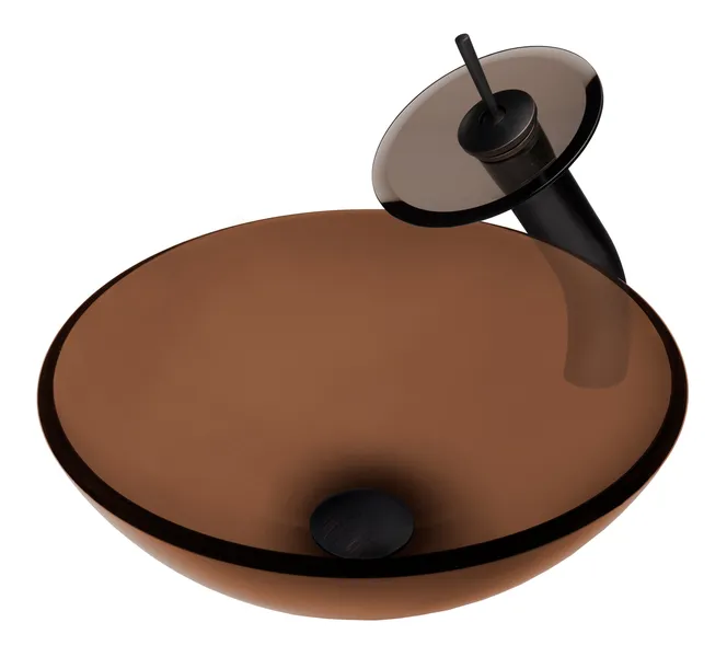 Ty Glass Vessel Sink Set, Oil Rubbed Bronze