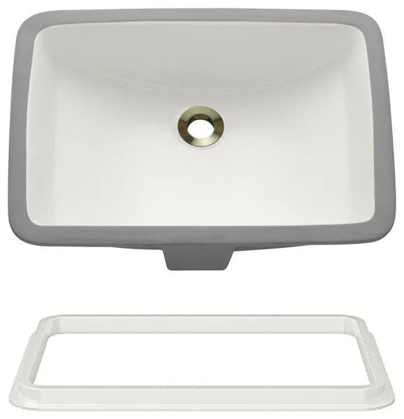 U1913B-SLW Rectangular Porcelain Sink With White SinkLink