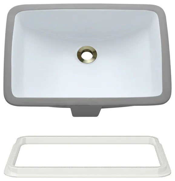 U1913W-SLW Rectangular Porcelain Sink With White SinkLink