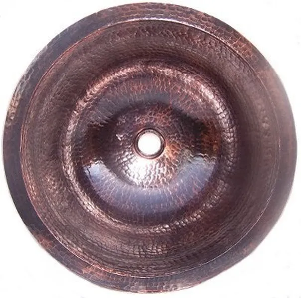 Undermount Hammered Round Bathroom Black Nickel Sink