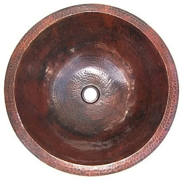 Undermount Hammered Round Bathroom Copper Sink
