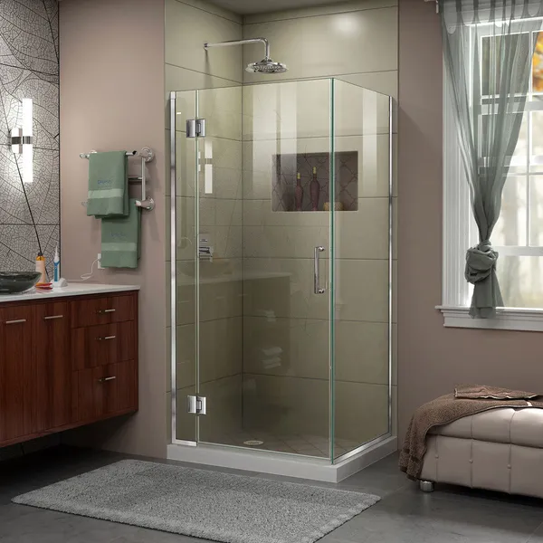 Unidoor-x 30.3"x34"x72" Shower Enclosure, Chrome