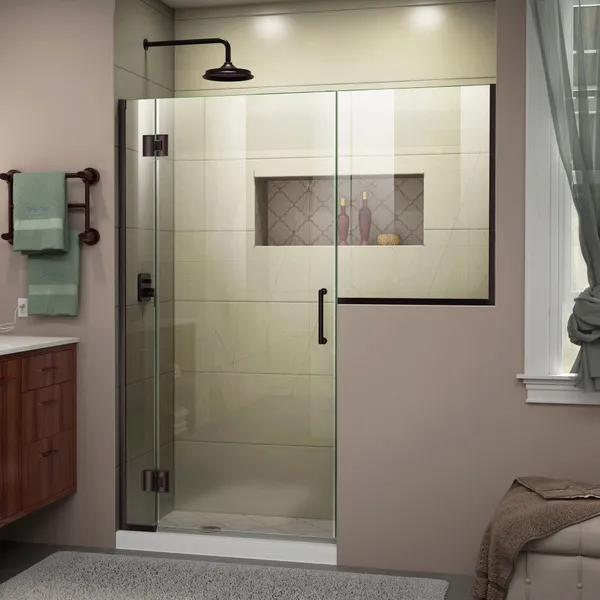 Unidoor-X 65-65 1/2x72 Hinged Shower Door Oil Rubbed Bronze, D1233636-06