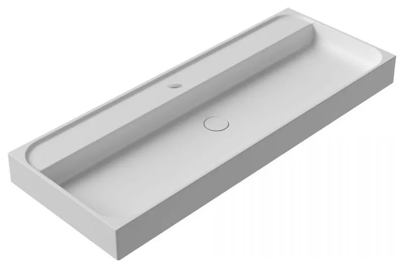 Unit Plus 120A Wall Mount / Vessel Bathroom Sink with Single Faucet Hole