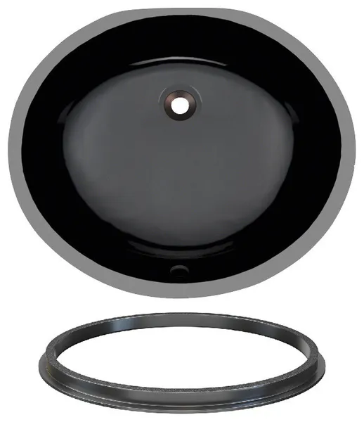 UPMBL-SLBL Porcelain Bathroom Sink With Black SinkLink