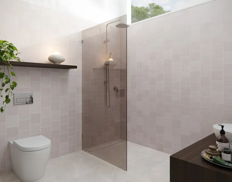Ursa 36 in. x 78 in. Fully Frameless Fixed Glass Shower Panel With Bronze Tint, Polished Chrome