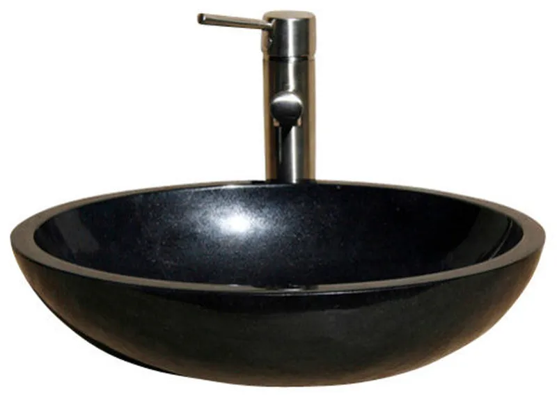 V-VO18 Black Granite Polished  Vessel Sink