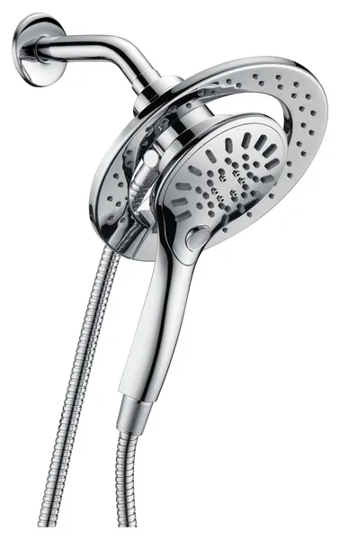 Valkrie 3-Spray Dual Wall Mount Fixed and Handheld Shower Head, Polished Chrome