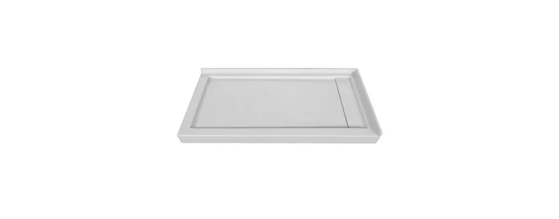 Valley Acrylic Double Threshold Acrylic Linear Drain Shower Base 60", White, 60"